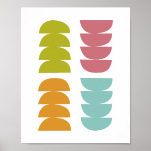 Póster Coloridas piedras de mediados del siglo Moderno Po