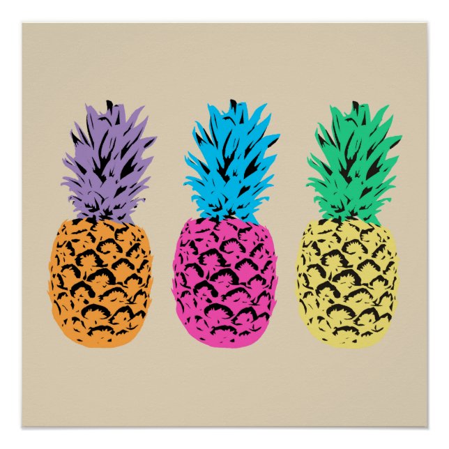 Póster Coloridas piñas ilustradas (Anverso)