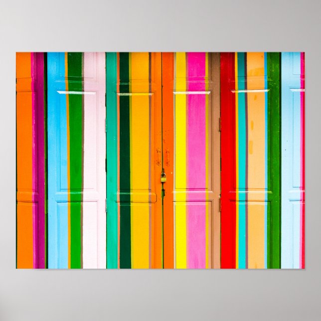 Póster Coloridas puertas de garaje (Frente)