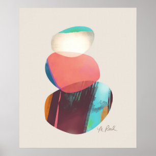 Póster Coloridas y alegres piedras acuáticas