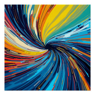 Póster Colorido Abstract Swirl