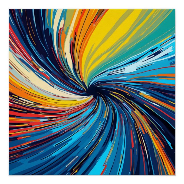 Póster Colorido Abstract Swirl (Anverso)
