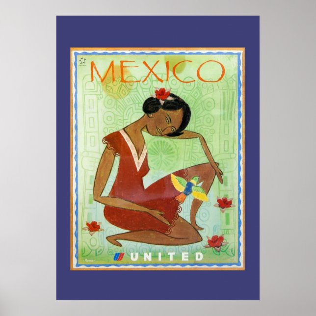 Póster Colorido afiche de viaje mexicano (Frente)