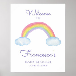 Póster Colorido Arcoiris Bienvenidos A Baby Shower