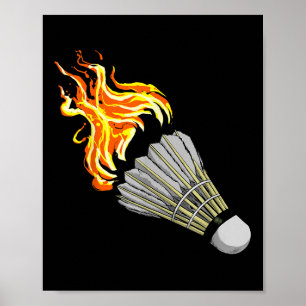 Póster Colorido barco con llama de Badminton Deportes de 