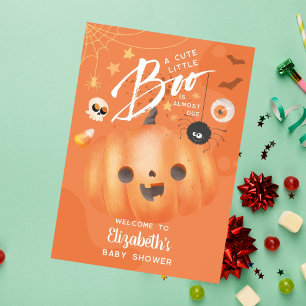 Póster Colorido boo de Baby Shower de Halloween con tema