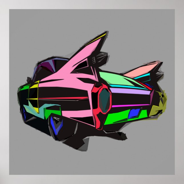 Póster Colorido cadillac (Frente)