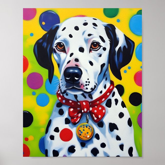 Póster Colorido canino dálmata (Frente)