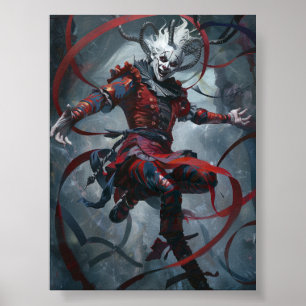 Póster Colorido Carácter Jester Concepto Cuerpo Completo
