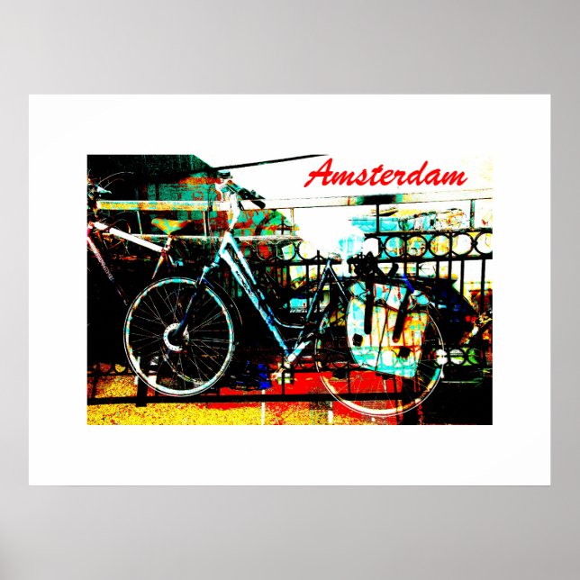 Póster Colorido collage de bicicletas urbanas - serie de  (Frente)