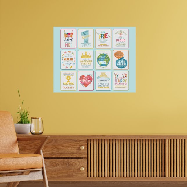 Póster Colorido de 12 Pesukim (Salón 2)