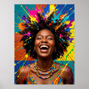 Póster Colorido de Arte de Mujer Negra