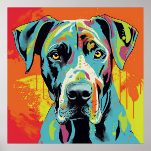 Póster colorido de arte pop abstracto de Gran Dané