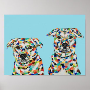 Póster Colorido de Hermanos Perros
