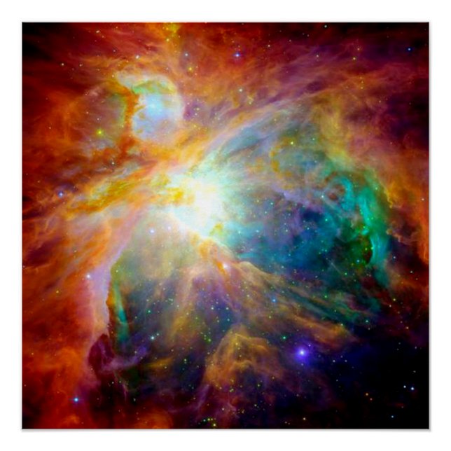 Póster Colorido de la Nebulosa de Orión (Anverso)