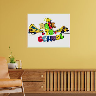Póster Colorido de vuelta al diseño de Personalizados esc