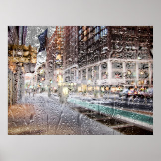 Póster Colorido Día de la Lluvia en Nueva York Resumen