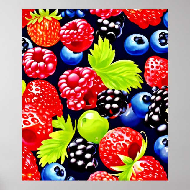 Póster Colorido diseño de Berry Medley (Frente)