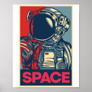 Póster Colorido espacio astronauta moderno