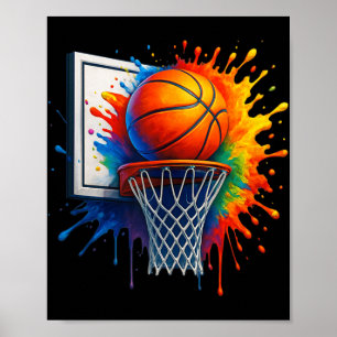 Póster Colorido estilo de la calle de baloncesto con Graf