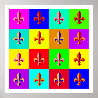 Póster Colorido Fleur-de-lis