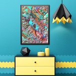 Póster Colorido Funky Fun Faux 3D Blur Waves Patrón de ar<br><div class="desc">Hermoso patrón contemporáneo colorido de olas borrosas. Elegante, elegante y ecléctico diseño minimalista para el diseñador de interiores artísticos, el decorador de decoración artística, el popular histrionero, el estilo retro vintage de arte o el amante abstracto de los motivos geométricos digitales. Coincide con el diseño con los colores de decoración...</div>