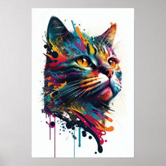 Póster Colorido gato