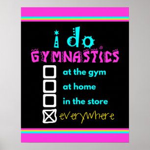 Póster Colorido - Hago Gimnasia Por Todas Partes
