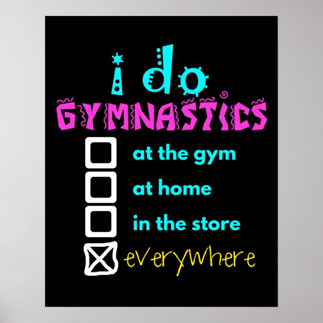 Póster Colorido - Hago Gimnasia Por Todas Partes (Frente)