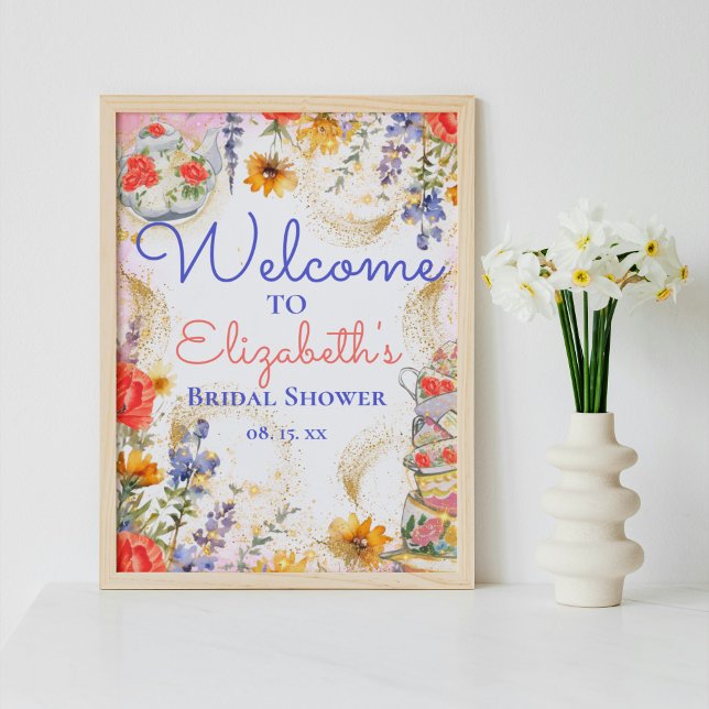 Póster Colorido jardín floral novia Tea Fiesta bienvenida (Subido por el creador)