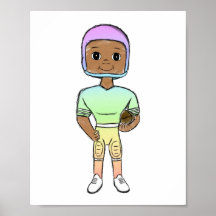 colorido jugador de fútbol retro arco iris vintage