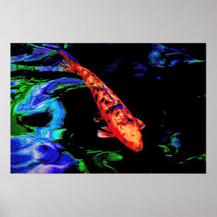 Póster Colorido Koi