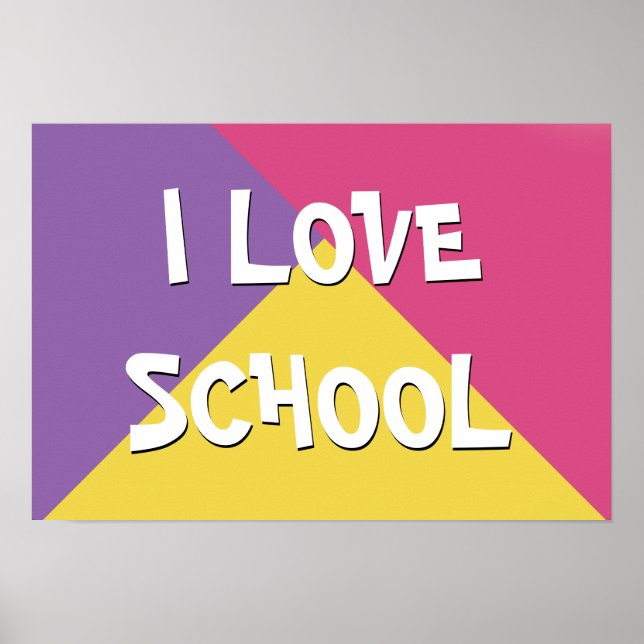Póster Colorido me encanta la escuela Chica Personalizado (Frente)