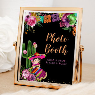 Póster Colorido mexicano Fiesta Floral Birday Photo Book