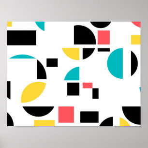 Póster Colorido, moderno, de moda, divertido, geométrico