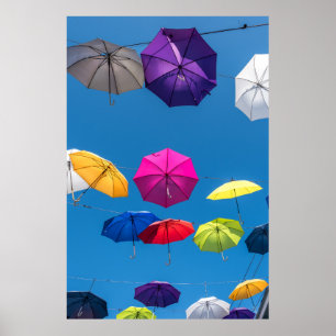 Póster Colorido paraguas Lane Nassau Bahamas Poster