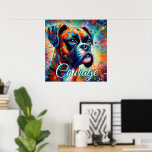 Póster Colorido Pop Art Boxer Perro Perros Azules Verde a<br><div class="desc">A menudo se ve a los perros bóxer como símbolos de lealtad, coraje y protección. Son conocidos por su naturaleza lúdica y energética, así como por su fuerte vínculo con sus familias. Los bóxers también están asociados con la resiliencia y la determinación, reflejando su historia como perros trabajadores. En general,...</div>
