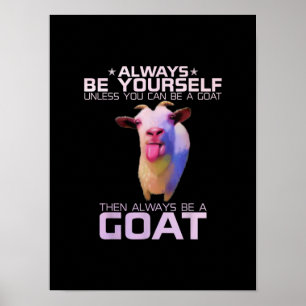 Póster Colorido regalo de cabra divertida