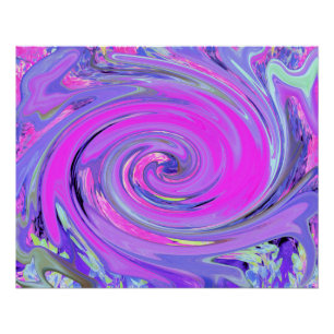 Póster Colorido remolino boho hippie rosa caliente y púrp