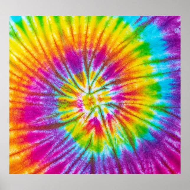 Póster Colorido Resumen De Tie-Dye De Swirl. (Frente)