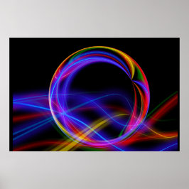 Póster Colorido Resumen Neon Swirls Poster de pared de ar