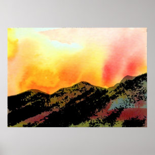 Póster Colorido Sunset de la Montaña Colorado
