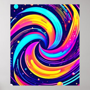 Póster Colorido Swirl Cosmic