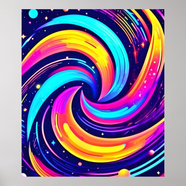 Póster Colorido Swirl Cosmic (Frente)