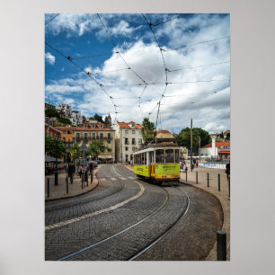 Póster Colorido Tram Tram Alfama Lisboa Portugal