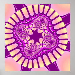 Póster Colorido y violeta fractal