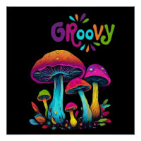 Coloridos champiñones Psicodélicos Groovy-