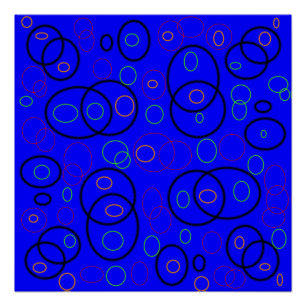 Póster Coloridos círculos sobre el azul