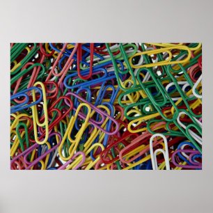 Póster Coloridos clips de papel