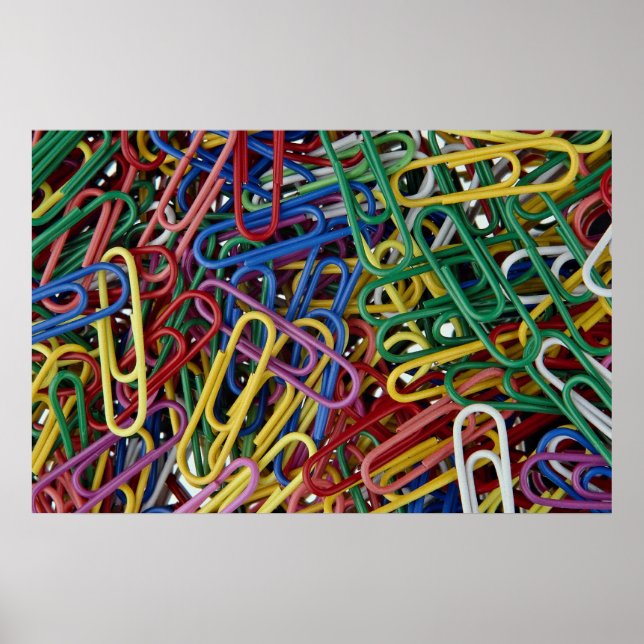 Póster Coloridos clips de papel (Frente)
